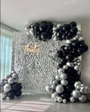 “Ice” matte silver sequin wall