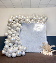 White mirror sequin wall