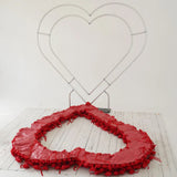 Choose white or red! Cloth back rose floral arch heart shape freestanding -