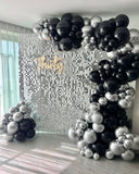 “Ice” matte silver sequin wall