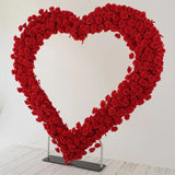 Choose white or red! Cloth back rose floral arch heart shape freestanding -