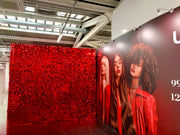 Red mirror sequin wall