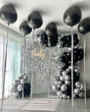 “Ice” matte silver sequin wall