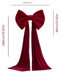 Velvet big bow wine red 180cm x 80cm x 60cm