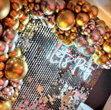 New silver mirror hexagonal sequin wall