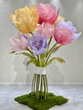 2x Giant tulip bunch with ribbon and moss carpet