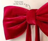 Velvet red giant bow for Christmas decorations. Christmas tree big bow. Large velvet bow uk stock and supplier. 
