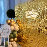 Gold mirror sequin wall