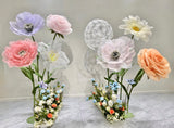 Giant flower set pair with floral arrangement bases