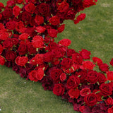 Red rose heart floral arch freestanding