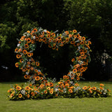 Sunflower heart floral arch freestanding