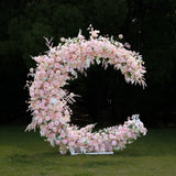 Pink moon floral arch freestanding