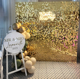 Gold mirror sequin wall