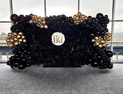 Handmade Luxury Black Feather Wall Backdrop (Cloth Backing)