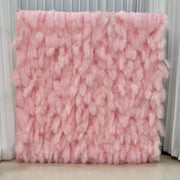 Handmade Luxury Pink Feather Wall Backdrop (Cloth Backing)