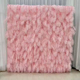Handmade Luxury Pink Feather Wall Backdrop (Cloth Backing)