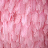 Handmade luxury pink cloth back feather wall backdrop for weddings and events by Supply My Events