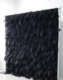 Handmade luxury black cloth back feather wall backdrop for weddings and events by Supply My Events