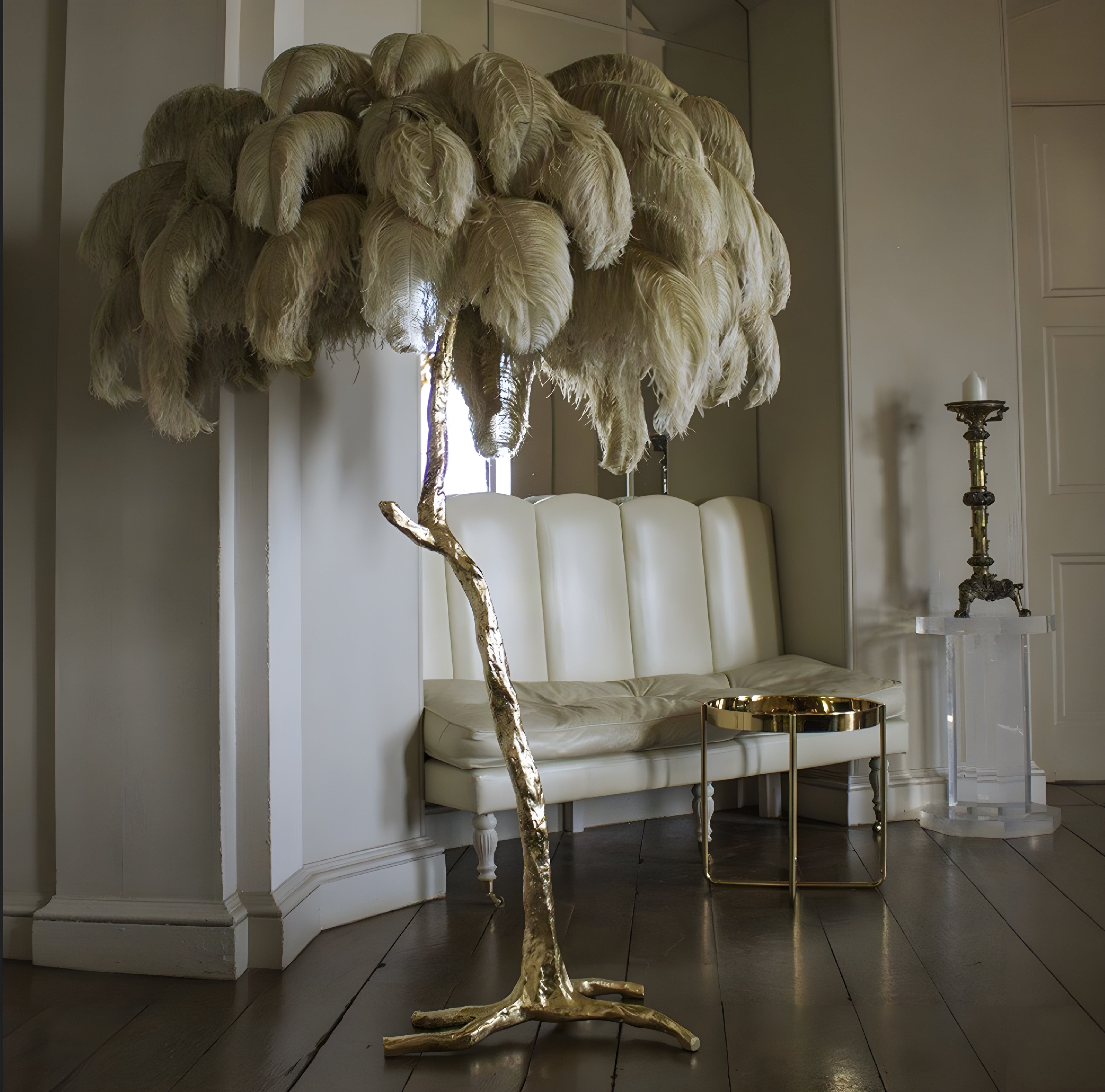 Ostrich feather clearance standing lamp