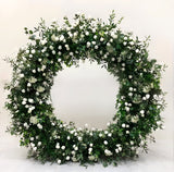 Foliage & White rose floral arch moongate freestanding