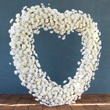 White rose floral arch heart shape freestanding