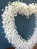 White rose floral arch heart shape freestanding