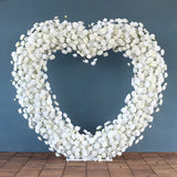 White rose floral arch heart shape freestanding